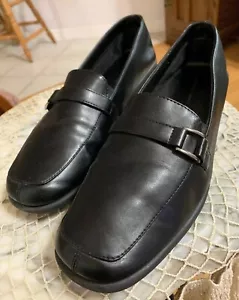 Comfort Plus Predictions Keilabsatz schwarz Kunstleder dekorative Pantolette Clogs Größe 8 W - Bild 1 von 5