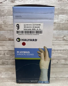 HALYARD PI HYBRID OP-Handschuhe steril, Größe: 9 *50 Paar Karton* *siehe Datum* - Bild 1 von 7