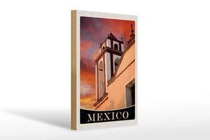 Holzschild Reise 20x30 cm Mexiko USA Mittelalter Kirche Deko Schild wooden sign - Bild 1 von 5