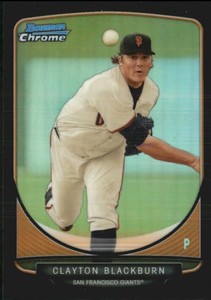 2013 Bowman Chrome Prospects Black Refractors #BCP98 Clayton Blackburn /99