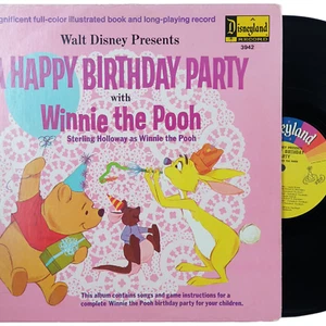 Vtg Disney HAPPY BIRTHDAY PARTY Winnie Pooh Book Disneyland 1967 USA 12" 33 Rpm - Picture 1 of 11