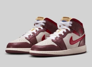 HF3196-100 Nike GS Air Jordan 1 Mid SE Coconut Milk Dark Pony Pale Vanilla - Picture 1 of 14