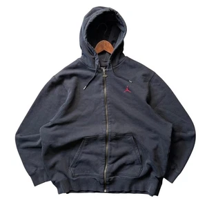 Vintage Nike Jordan Men's XL Black Zip Hoodie - Picture 1 of 7