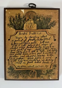 Vintage Holz Wandbehang Plakette Rezept Küche Deko Bauernhof Landhaus Oma Kern - Bild 1 von 9