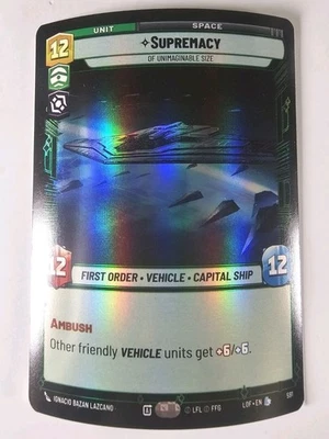 STAR WARS UNLIMITED LEGENDS OF THE FORCE LEGENDARY  Foil 829 SUPREMACY - Image 1 of 2