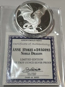 2018 Anne Stokes Dragons Noble Dragon 1 oz Silber PP .999 Silber #COA - Bild 1 von 5
