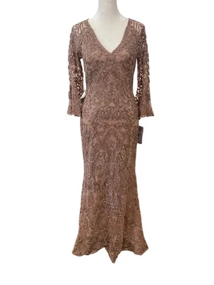 JS Collections Soutache Embroidered Long Sleeve Trumpet Gown Dress SZ 2 NWT - Image 1 of 4