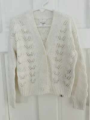 Cárdigan Abercrombie Niños Niñas Marfil Talla 5/6 Suéter Con Botones Tejido Suave Foto 1 de 4