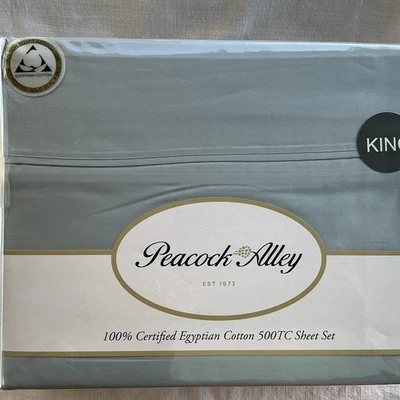 Sábanas Peacock Alley 500TC 100 % algodón satén king - azul - hechas en India Foto 1 de 4