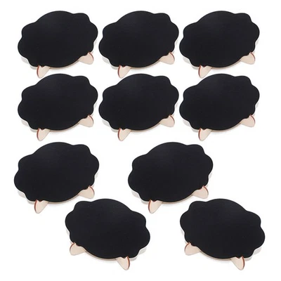  10 Pcs Mini Blackboard Small Chalk Boards with Stands Oval Wooden - Image 1 of 4