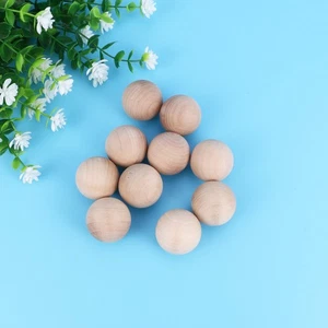 10 Pcs Wooden Ball Small Rounds for Crafts Child Toddler Color Big Painted - Picture 1 of 11