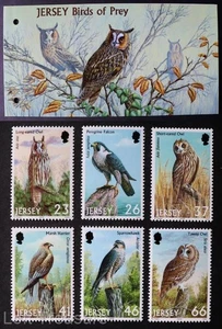 Jersey Stamps: "Birds of Prey" MNH Presentation Pack 6v Mint Set 2001 - Picture 1 of 4