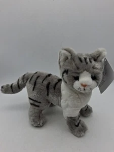Kingdom Kuddles grau & weiß mit schwarzen Streifen stehend Plüsch Maine Coon Katze Neu mit Etikett - Bild 1 von 13