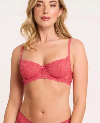 Montelle 30C Flirt Demi Lace Underwire Bra NWOT Spiced Coral - Image 1 of 4