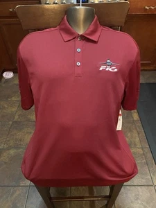F-16 Fighting Falcon Nike Air Force Men's Shirt Short Sleeve Polo Maroon L NWT - Picture 1 of 6