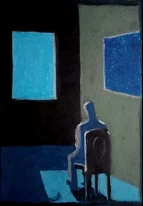 Man Portrait Gemälde Papier A4 Ölpastell Kunst, Oil Pastel Art On Paper A4 - Bild 1 von 2