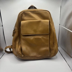 Tignanello Brown Leather Backpack Satchel Tote Bag Purse Womens Shoulder Handbag - Picture 1 of 9