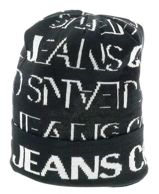 Versace Jeans Couture Negro/Blanco Firma Cálido Gorro NUEVO CON ETIQUETAS Foto 1 de 3