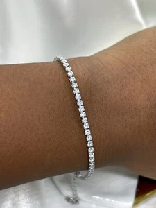 Bracciale tennis in argento 925 regolabile zirconi bianchi  - Foto 1 di 9