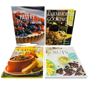 Cooking Book Bundle Lot Hardcover x4 Assorted Various Pasta Nuts Farm Recipes - Picture 1 of 19