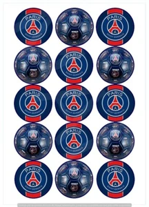PSG. Lot de 15 décorations comestibles, Azyme, disques diamètre 5cm. - Bild 1 von 1