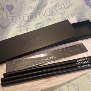 CHANEL Novelty Stationery pen case pencil ruler vip gift BLACK vip gift - Picture 1 of 8