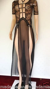 VESTIDO LARGO SEE THROUGH NEGLIGEE BABYDOLL ATREVIDO CAMISA DE NOCHE VESTIDO DE NOCHE LENCERÍA - Imagen 1 de 8