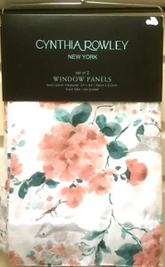 Cynthia Rowley 2 Curtain Panels Window 84" L x 37" W Floral Bird New - Picture 1 of 2