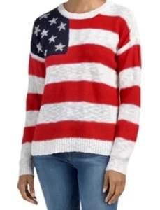 Leichter Strickpullover Damen meliert Größe Small amerikanische Flagge - Bild 1 von 12