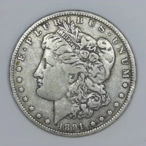 ~VINTAGE AMERICAN SILVER~ 1891-O Morgan Dollar 90% Silver US Coin F+ e241 - Picture 1 of 2