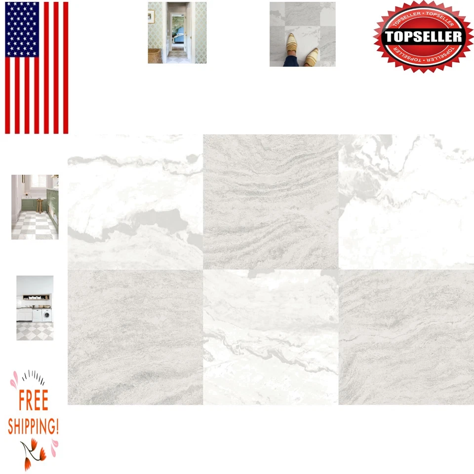 FloorPops FP5061 12 in. Bonneville Beige Peel & Stick Floor Tiles