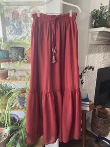 skirts for women long length Boho Style Elastic Waistband Lined - Picture 1 of 7