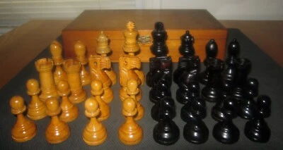 Historic 1973 Petropolis  Brazilian  Interzonal Tournament Chess Set  Wooden Box - Image 1 of 4
