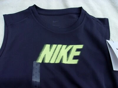 NWT Nike dri fit T, Kids L, or XL, bright green, orange, gray, sleeveless, $30 - Image 1 of 4
