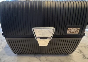 Vintage Sassaby Black Makeup Case Organizer Storage Model # 102 Silver Handle - Picture 1 of 18