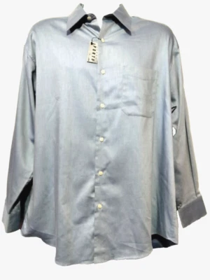 Perry Ellis Men's Classic-Fit Blue Long Sleeve Button Casual Cotton Shirt 16 - Image 1 of 4