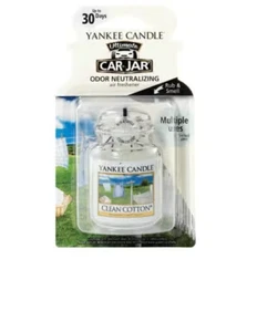 Yankee Candle Car Jar Odor Neutralizing Air Freshener Clean Cotton NEW NIP - Picture 1 of 1