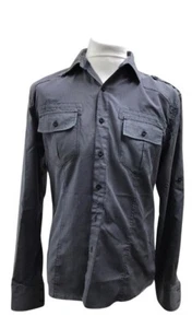 Sovereign Code Men's Casual Button Up Shirt Charcoal Grey Size Medium - Picture 1 of 4