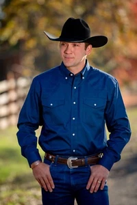 Camisa Oxford occidental de gran tamaño Wyoming Traders para hombre manga larga 7 colores - Imagen 1 de 17
