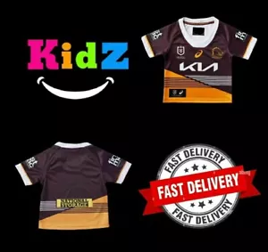 NEW 2024 NRL Broncos Jerseys RUGBY LEAGUE Brisbane Broncos Jersey KIDS SIZE 2 - Picture 1 of 6