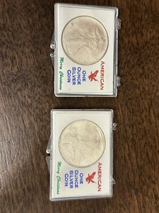 Two 1995 SILVER EAGLE DOLLAR ONE TROY OUNCE SILVER Both Ship Fast Today - Picture 1 of 10