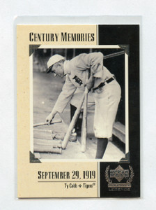1999 UPPERDECK CENTURY LEGENDS  # 130   TY COBB , DETROIT TIGERS