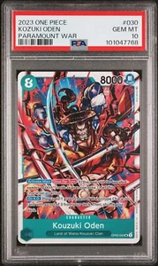 ONE PIECE TCG - Kozuki Oden OP02-030 SR Paramount War PSA 10 - Imagen 1 de 2
