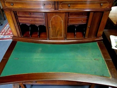 IMPRESIONANTE ESCRITORIO SECRETARIA DAMAS ESTILO FEDERAL AMERICANO ANTIGUO CAOBA CON INCRUSTACIONES. Foto 1 de 4