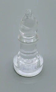 "Glas Schach Ersatzstück Klarglas - Bishop 2-1/2"" x 1-1/8" - Bild 1 von 1