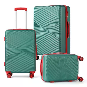 3 Pieces Luggage Set Spinner Lightweight Hardside Travel Suitcase with TSA Lock - Picture 1 of 8