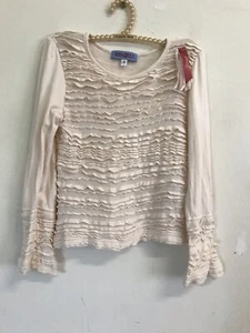 KENZO Junior Beige Folded 100% Cotton Long Sleeve Top / Girls Size 5 / 4- 5 year - Picture 1 of 8