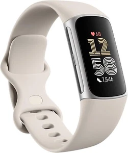 Fitbit Charge 6 Fitness Tracker con App Google e GPS Porcellana/Argento - Foto 1 di 5