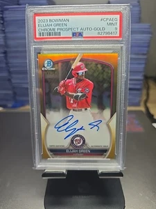 2023 Bowman Elijah Green Prospect Auto Gold /50 - Bild 1 von 3