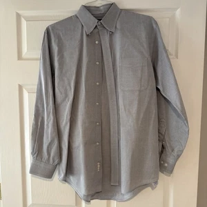 Lands’ End Button Down Hemd, blau-grau, 15/32-33 - Bild 1 von 4